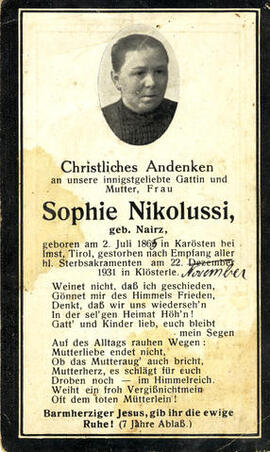 Sophie Nikolussi geb. Nairz