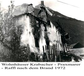 Wohnhäuser Krabacher, Praxmarer und Raffl nach dem Brand von 1972 a