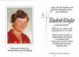 Elisabeth Klingler geb. Reheis Innenansicht