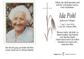 Ida Pohl geb. Fringer