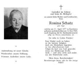 Rosina Schatz geb. Oppl