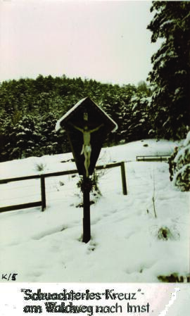 Schuachterles Kreuz am Waldweg, Abzweigung Fabriksteig nach Imst