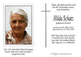 Hilda Schatz geb. Schatz
