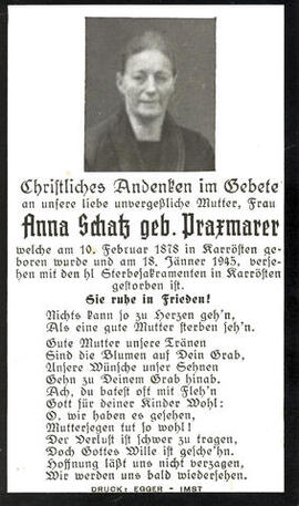 Anna Schatz geb. Praxmarer