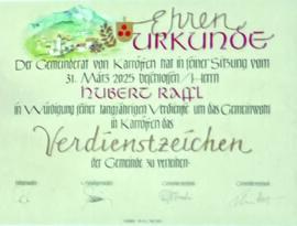 Ehrenurkunde-Hubert-Raffl