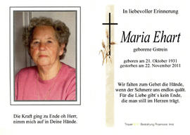 Maria Ehart geb. Gstrein
