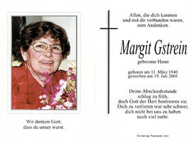 Margit Gstrein geb. Hann