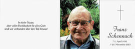 Franz Schennach Sterbebild Innenansicht