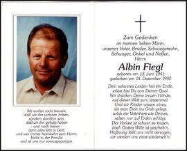 Fiegl Albin, +1992