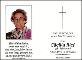 Rief Cäcilia, geb. Schennach, +2004