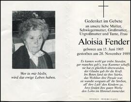 Fender Aloisia, geb. Schöpf, +1989
