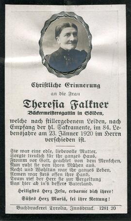 Falkner Theresia, geb. Grüner, +1920