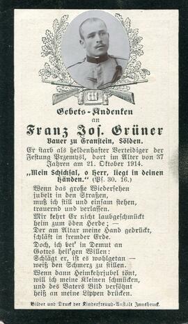 Grüner Franz Josef, Sölden, +1914