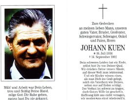 Kuen Johann, Huben, +1992