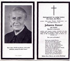 Gasser Johanna, geb. Schöpf, +1963