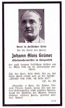 Grüner Johann Alois, +1948