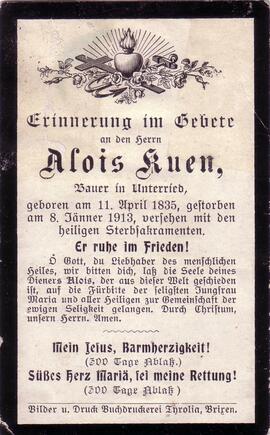 Kuen Alois, +1913