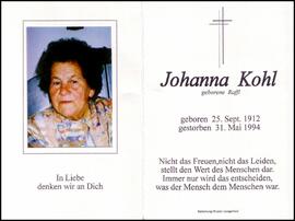 Kohl Johanna, geb. Raffl, UL, +1994