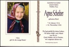 Scheiber Agnes, geb. Riml, +1996