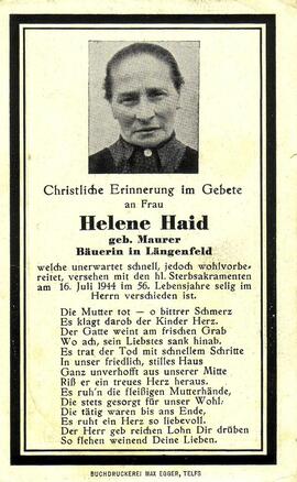 Haid Helene, geb. Maurer, +1944