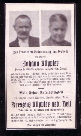 Stippler Johann und Kreszenz, geb. Hell