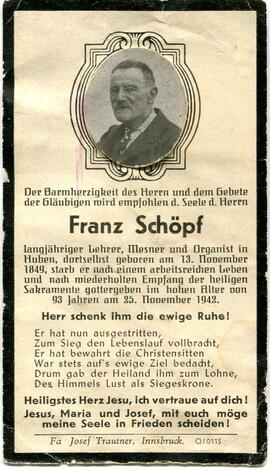 Schöpf Franz, +1942