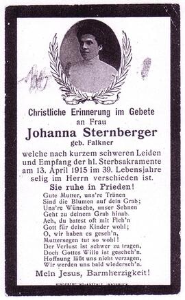 Sternberger Johanna, geb. Falkner, +1915