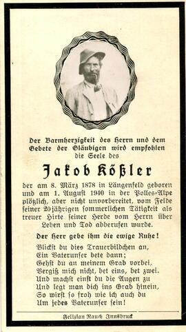 Kössler Jakob, +1940