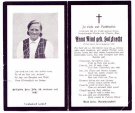 Riml Anna, geb. Holzknecht, +1952