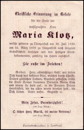 Klotz Maria, +1879