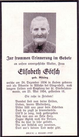Götsch Elisabeth, geb. Nösing, +1954