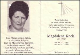 Kneisl Magdalena, geb. Schöpf, +1989