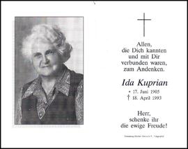 Kuprian Ida, geb. Moosbrugger, +1993