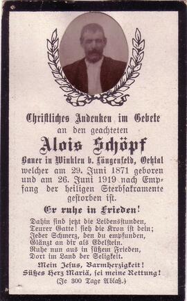 Schöpf Alois, +1919