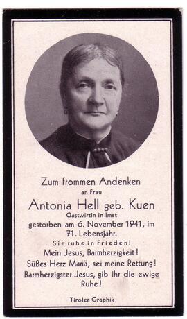 Hell Antonia, geb. Kuen, +1941