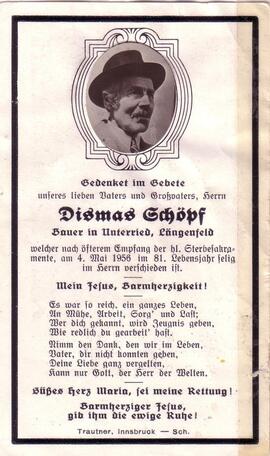 Schöpf Dismas, +1956