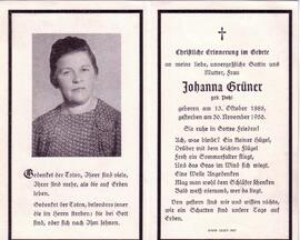 Grüner Johanna, geb. Pohl, +1956