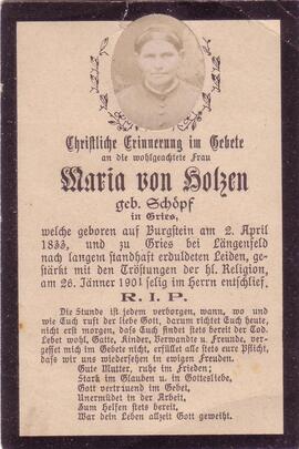 Von Holzen Maria, geb. Schöpf, +1901