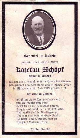 Schöpf Kajetan, +1949