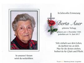 Auer Berta, geb. Tschugg, +2017