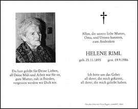 Riml Helene, geb. Reich, +1985