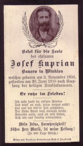 Kuprian Josef, +1916