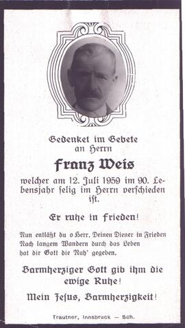 Weis Franz, +1959