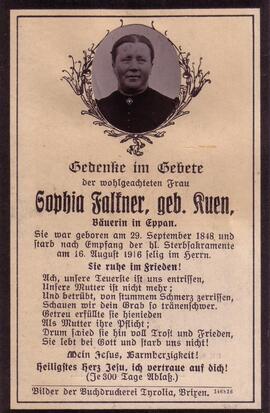 Falkner Sophia, geb. Kuen, +1916