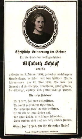 Schöpf Elisabeth, +1938