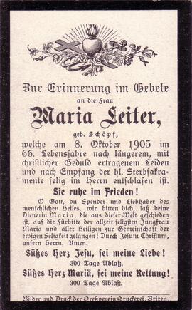 Leiter Maria, geb. Schöpf, +1905