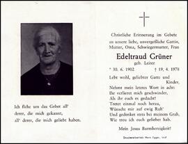 Grüner Edeltraud, geb. Leiter, +1978