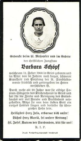 Schöpf Barbara, +1936