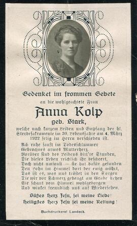 Kolb Anna, geb. Stark, +1922
