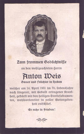 Weis Anton, +1931